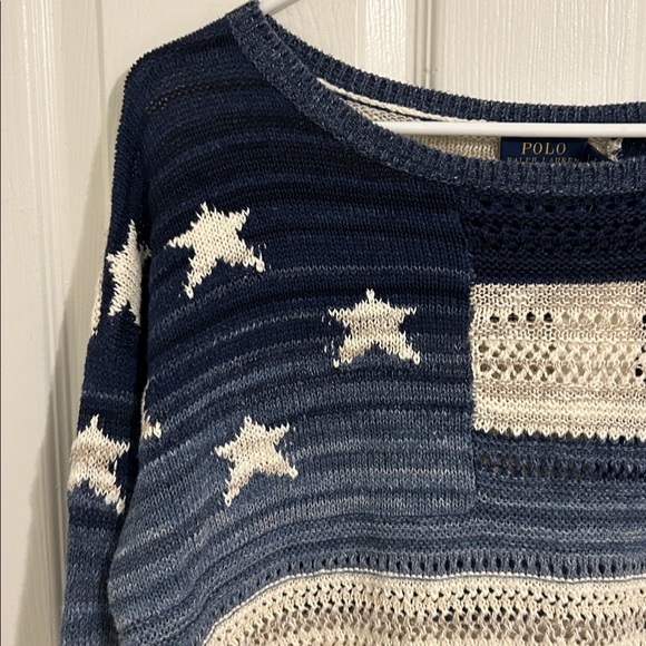 Polo Ralph Lauren Iconic Knit Flag Sweater With Stars NWT Size Large - Picture 3 of 10